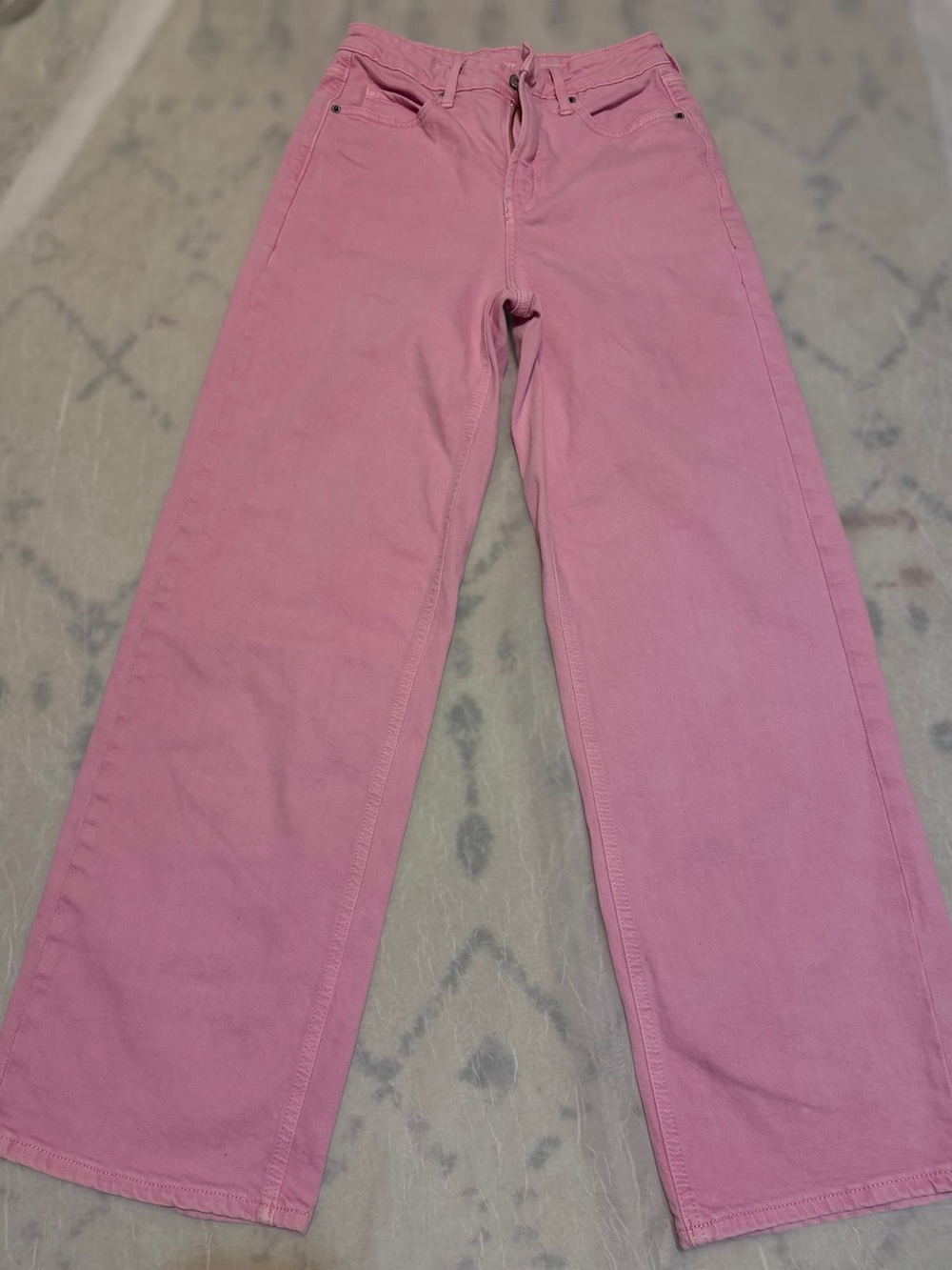 Old Navy Pink High-Rise Wide-Leg Jeans